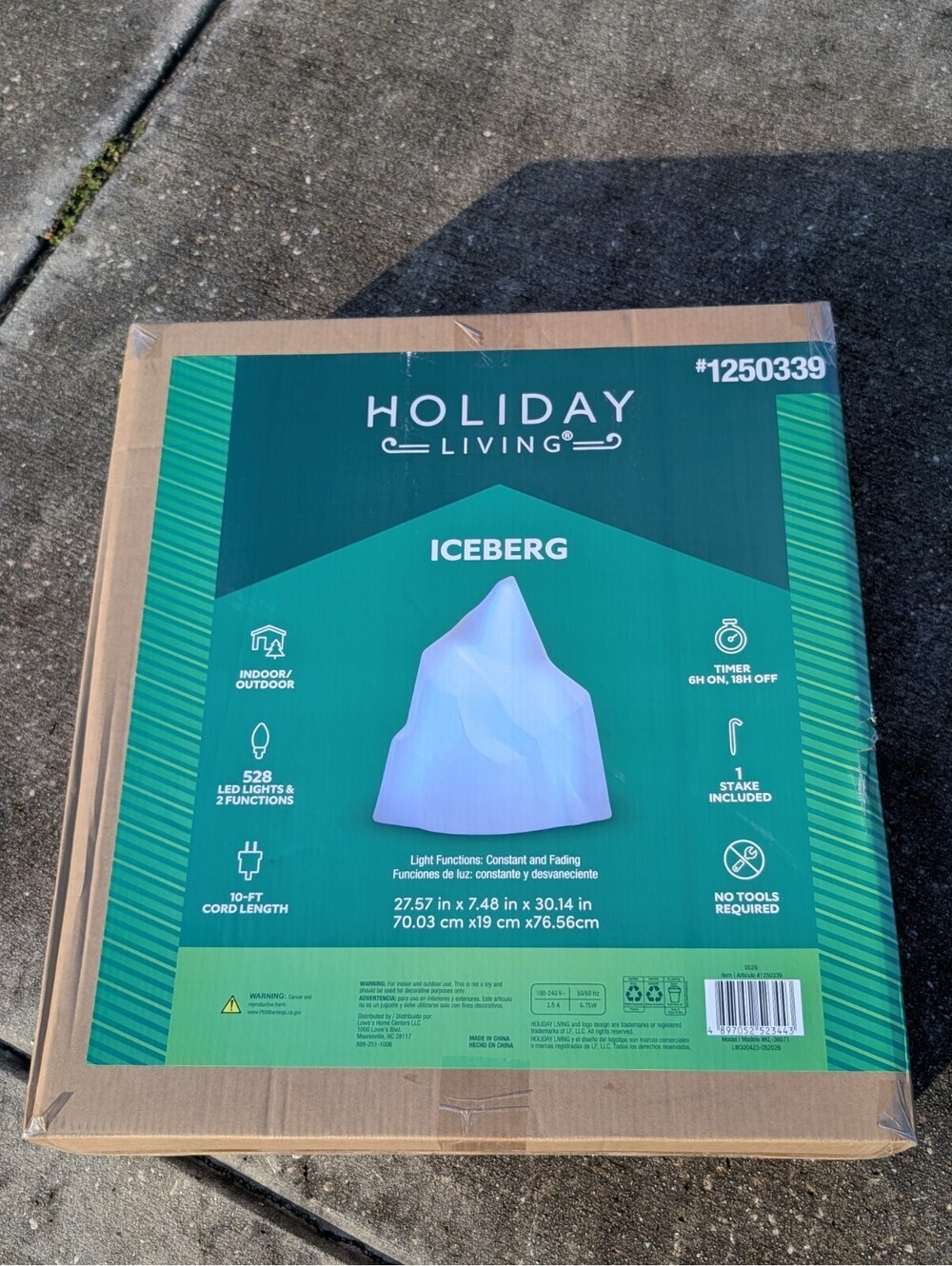 RARE Holiday Living 2.5ft Lighted ICEBERG BLUE LED Yard Sculpture Decor HTF NEW